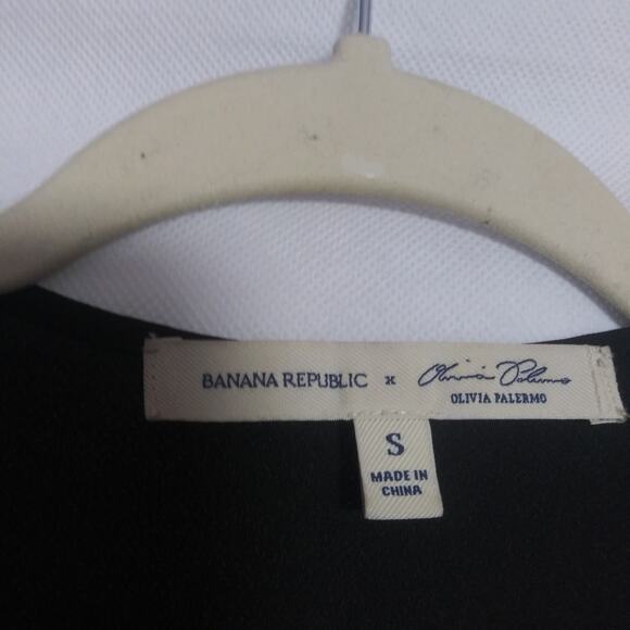 Banana Republic X Olivia Palermo Black Empire Sleek Blouse Top Size Small - Picture 4 of 9